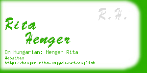 rita henger business card